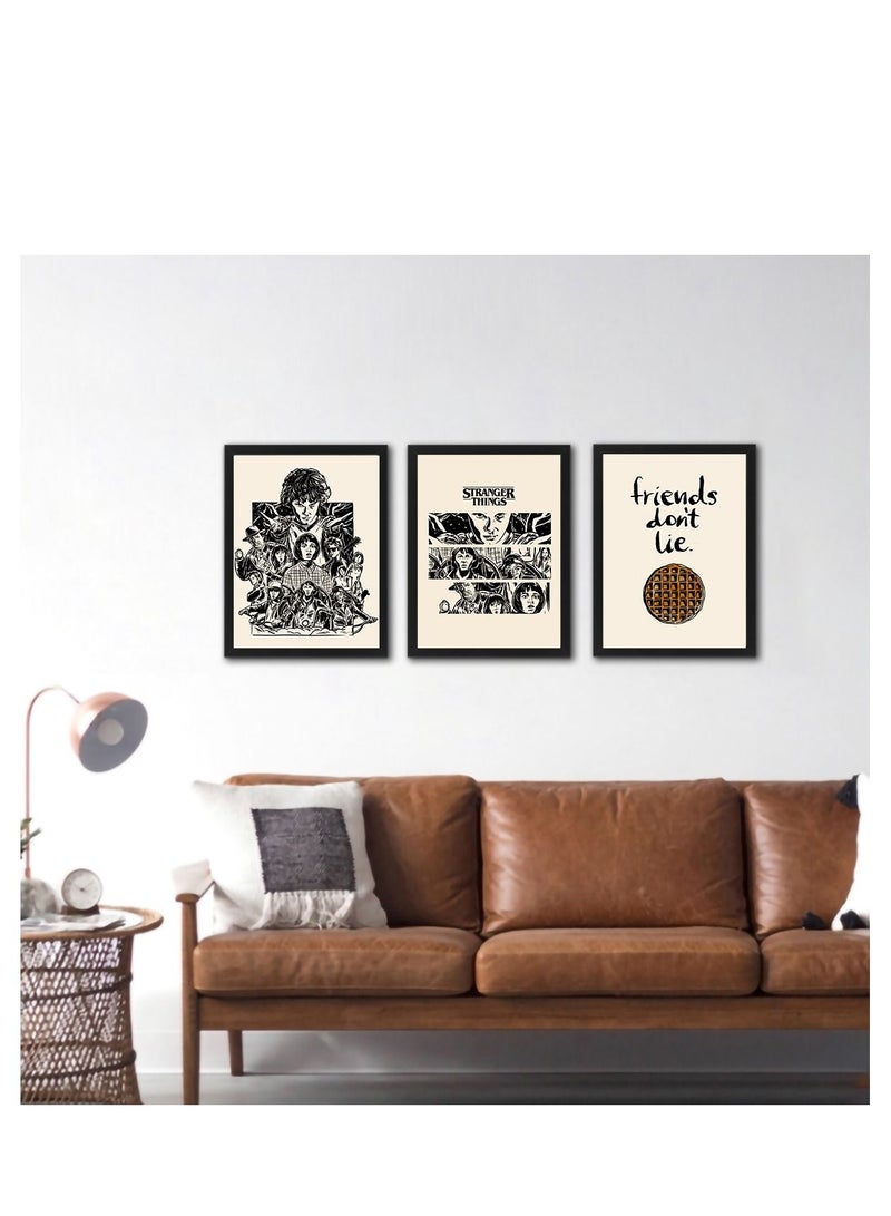 إم إي سي سترينجر ثينجس مجموعة من ثلاث لوحات جدارية مقاس 21x30 سم - Image 3