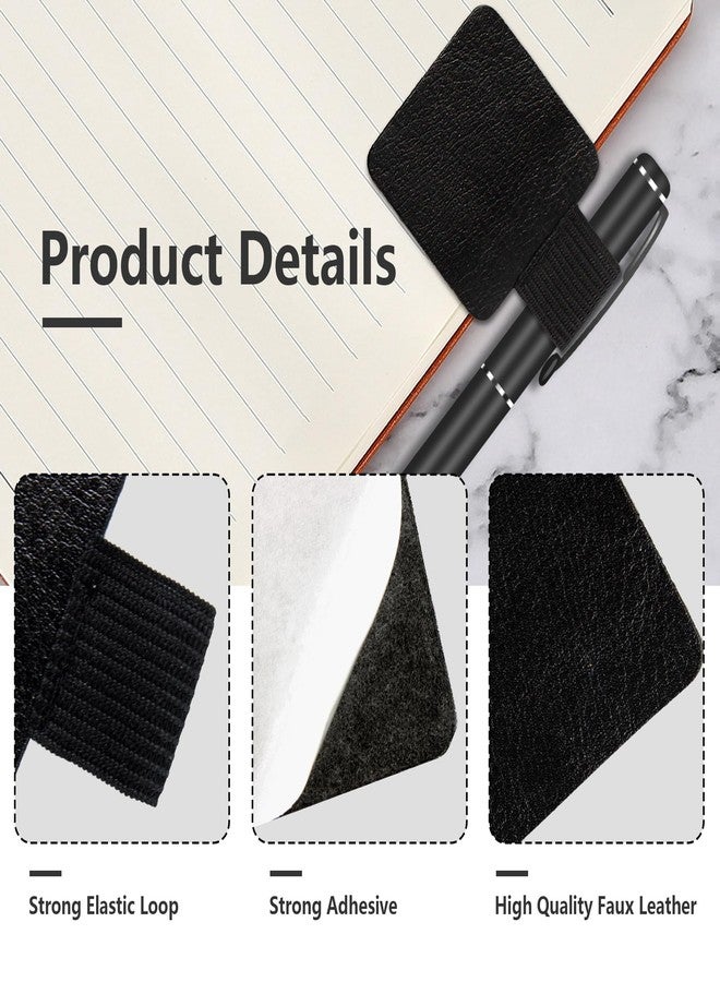 AUXBC 12Pcs Self-Adhesive Pen Loop Holder with Elastic Band, Notebook Pencil Holders Elastic Loop Holder for Notebook, Journal, Calendar, 12 Colors - Image 4