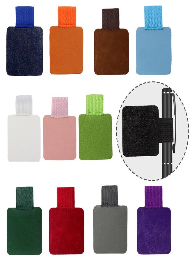 AUXBC 12Pcs Self-Adhesive Pen Loop Holder with Elastic Band, Notebook Pencil Holders Elastic Loop Holder for Notebook, Journal, Calendar, 12 Colors - Image 3