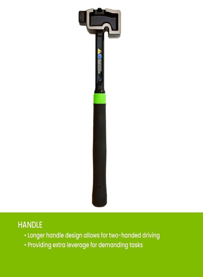 MADI All-Steel Milled Lineman Hammer - Single Piece Forged Steel Handle and Head - 32 Oz Hammer Head with 2 Milled Faces - SMLH-1 - Image 4
