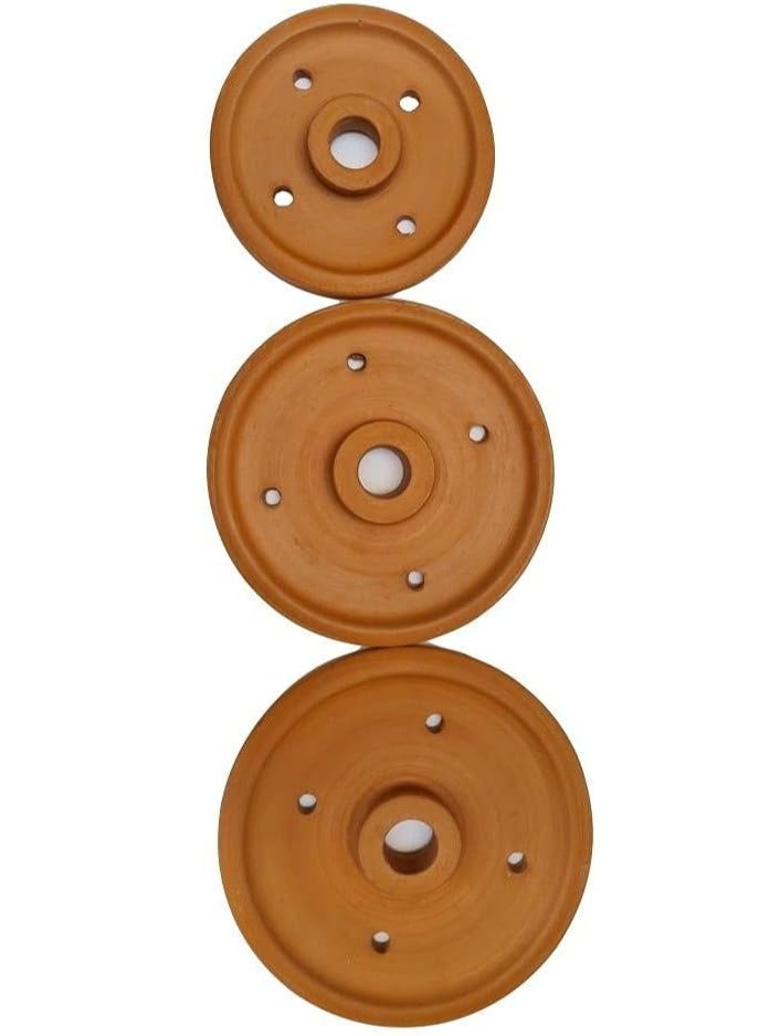 Handmade Clay Pot Lid Cover, set of 3, Terracotta Grape Leaf Roll Lid, Weighted Cooking Grill Plate for Perfect Tool for Stuffed Dishes, 19-23-27-cm - Image 5