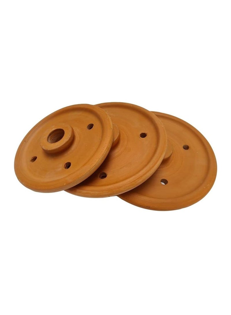 Handmade Clay Pot Lid Cover, set of 3, Terracotta Grape Leaf Roll Lid, Weighted Cooking Grill Plate for Perfect Tool for Stuffed Dishes, 19-23-27-cm - Image 4