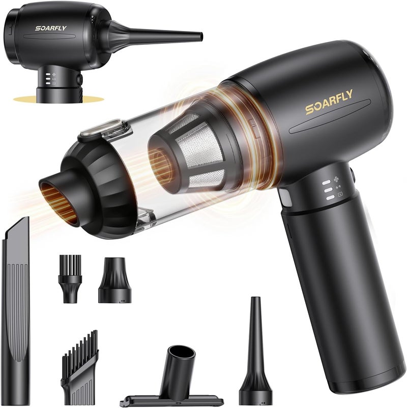 SoarFly Handheld Vacuum Cleaner Battery, 25000Pa 4-in-1 Car Mini Vacuum Cleaner Wireless Strong with LED Light, 2-Speed Electric Dust Blower with Brushless Motor for Car, Kitchen, PC, Sofa, Office - Image 1