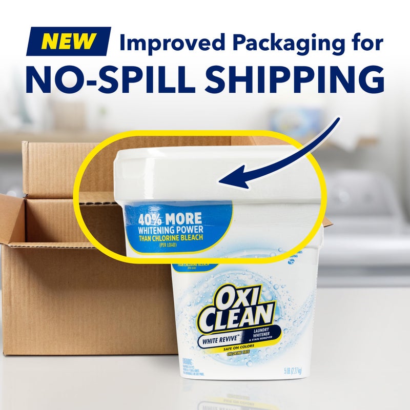 OxiClean White Revive Laundry Whitener and Stain Remover Powder, Alternative to Bleach for Laundry, 5 lb - Image 2