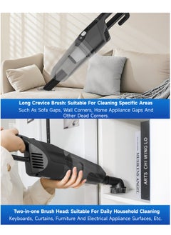 BOMIDI Handheld Vacuum Cleaner – 17000Pa Powerful Suction, 500W Motor, 900mL Dust Cup, Quiet Operation, 5-in-1 Multi-Surface Cleaning | BOMIDI S9 (Black)  - Image 4