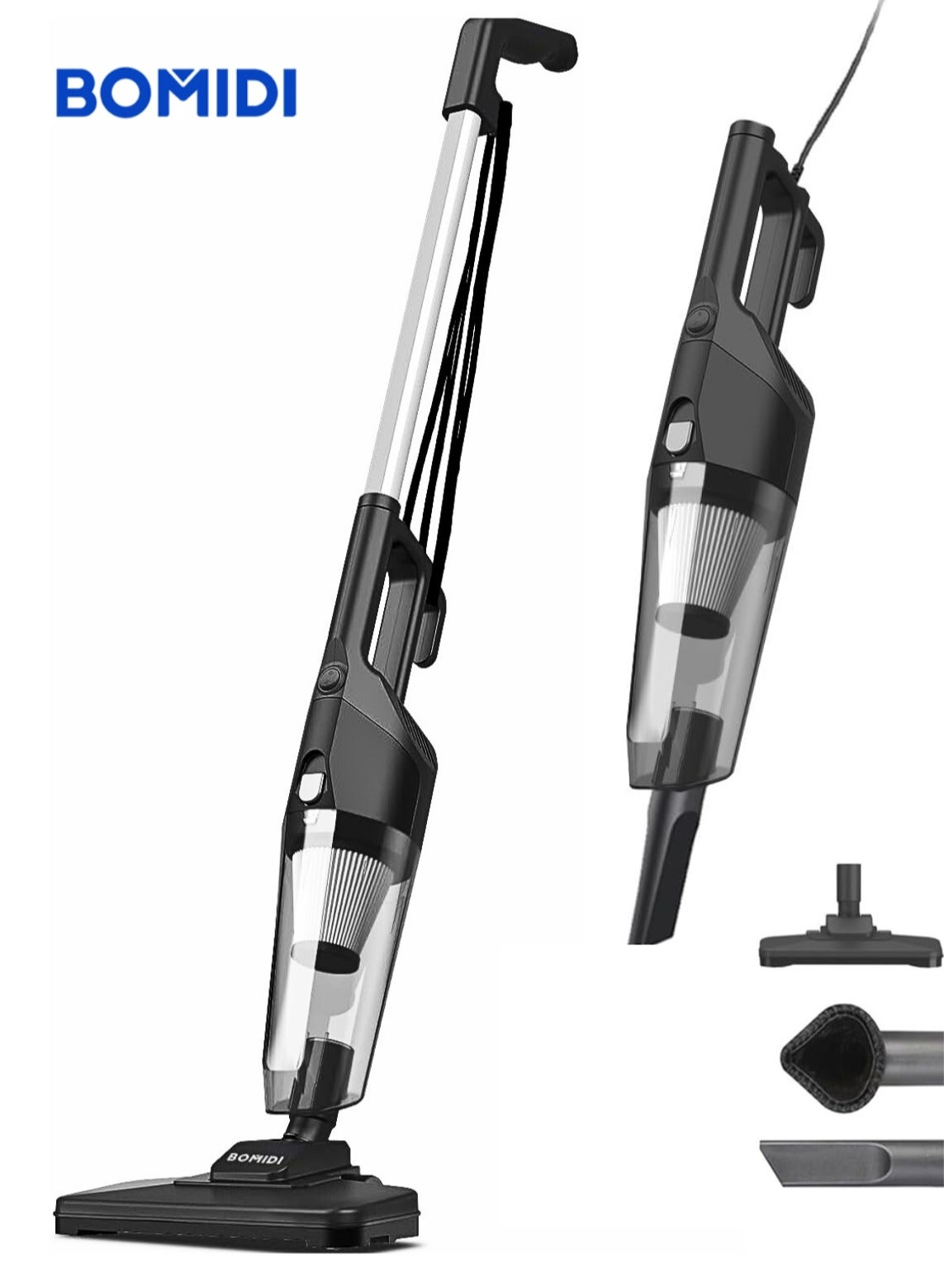 Handheld Vacuum Cleaner – 17000Pa Powerful Suction, 500W Motor, 900mL Dust Cup, Quiet Operation, 5-in-1 Multi-Surface Cleaning | BOMIDI S9 (Black)