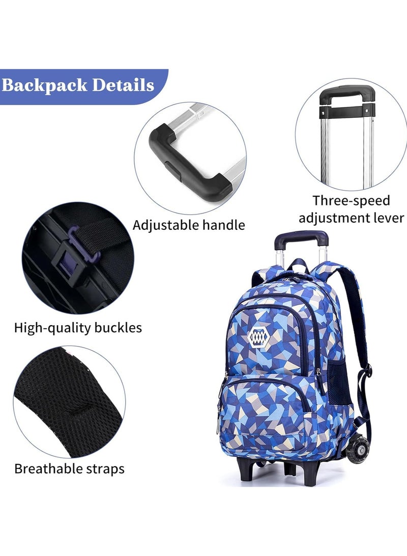 TAPIT Rolling Toddler Backpack Set for Girls and Boys Kids Luggage Set Kids School Backpacks with Wheels for Children Adults (Blue) - Image 4