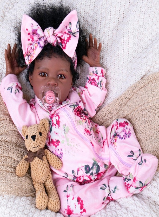 Aori Lifelike Reborn Baby Dolls Clothes 20 inch Purple Clothing Floral Jumpsuits Set for 17-20 Inch Newborn Girl Doll - Image 2