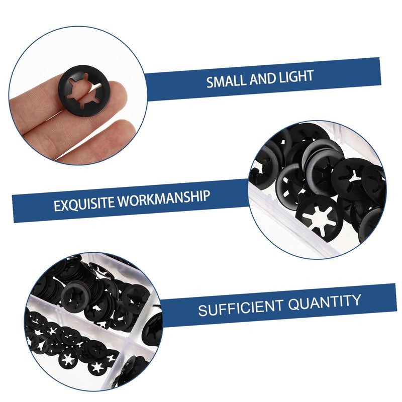 VALICLUD 280pcs Internal Tooth Lock Washers Kit Black Oxide Finish for Secure Assembly - Image 5