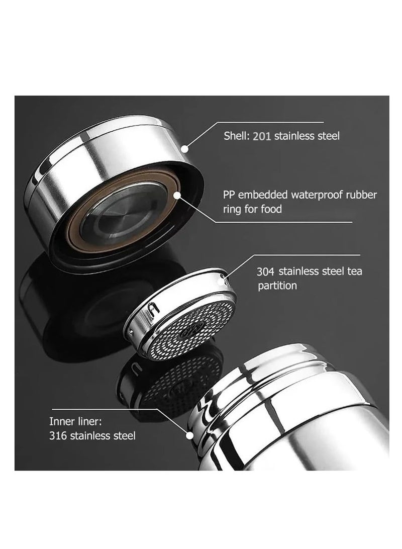 Premium Stainless Steel Thermal Insulation Cup Vacuum Insulated Water Bottle with Strainer 24h Cold Lock 12h Heat Preservation (Color May Vary - 800ml)  - Image 3