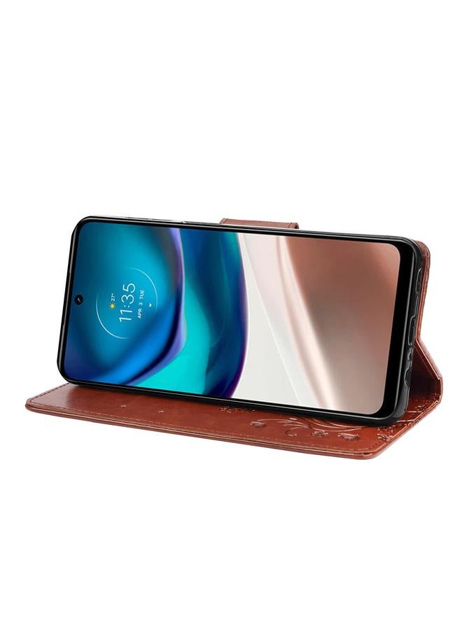 اس-توب جراب لهاتف Motorola Moto G42 بنمط زهرة الفراشة، جراب جلدي قابل للطي - Image 5