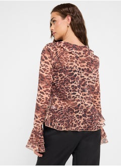 Ginger Leopard Print Ruffle Detail Blouse  - Image 2