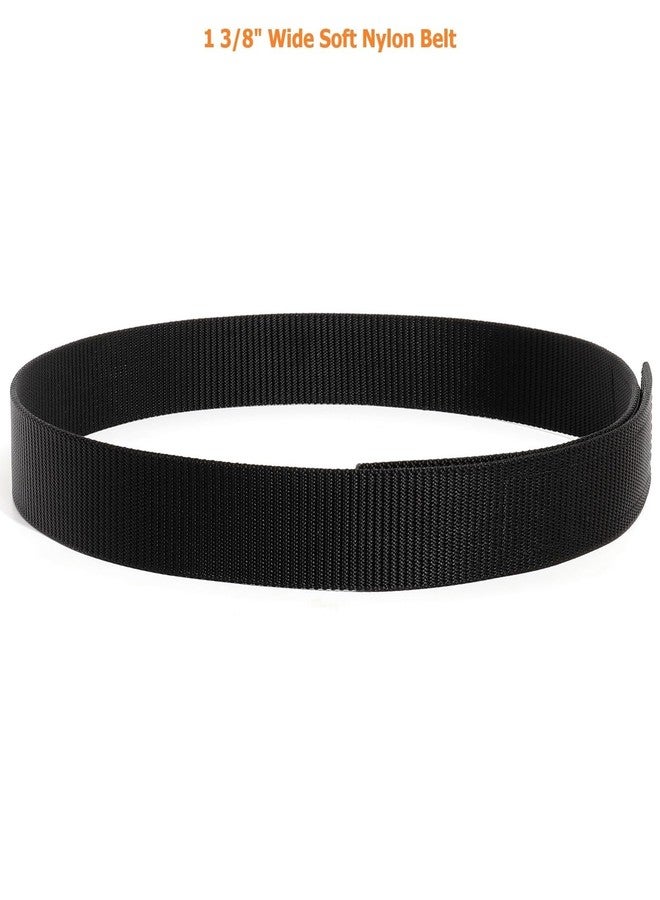 TACNEX No-Scratch Nylon Belt 1 3/8" No Metal Buckle Belt with Hook & Loop Closure TSA Approved for Work Travel Men Women Teenager Mechanic Driver Automotive Technician Movers Construction BK L - Image 4