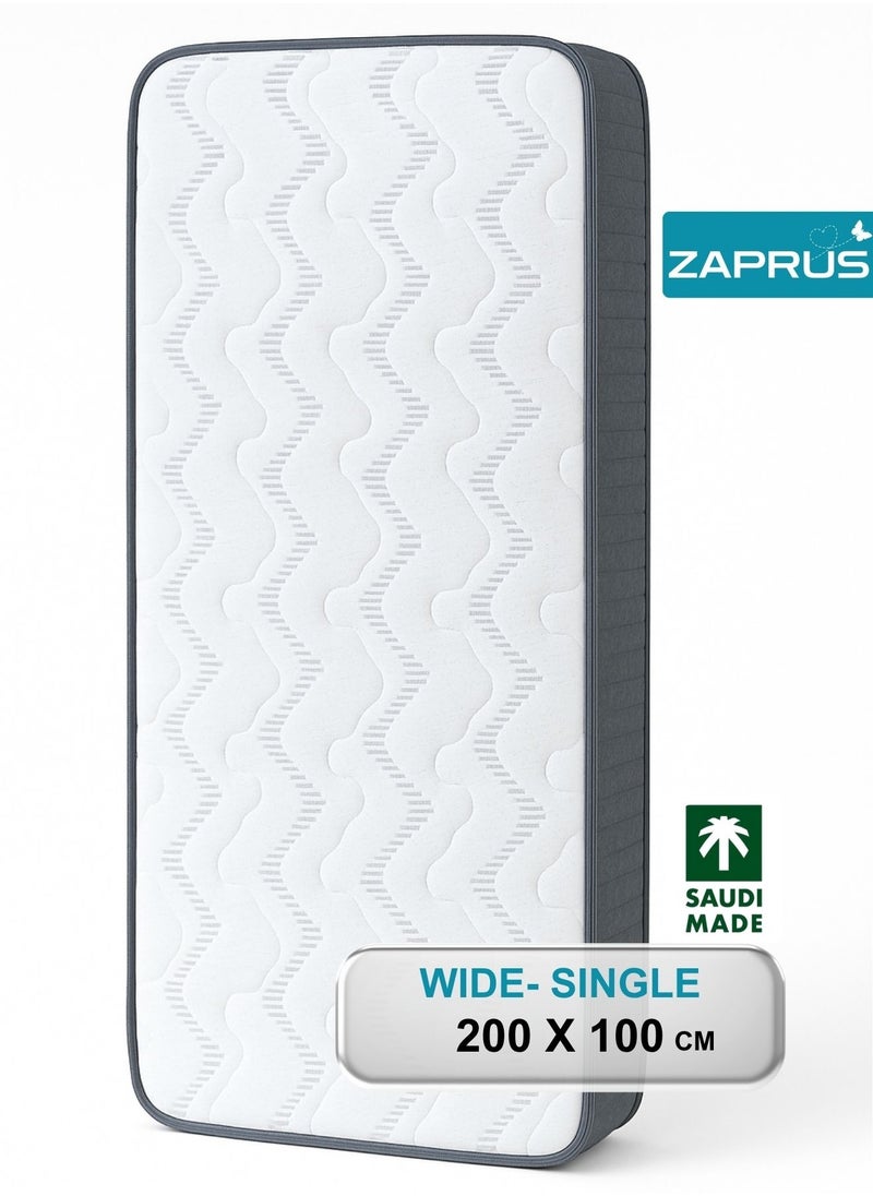 Zaprus Premium High Quality Mattress 200 x 100 cm - Breathable, High-Density Foam, Hypoallergenic,  Turkey High Quality Cotton Fabric - Promotes Restful Sleep for Adults & Children - Multiple Sizes Available  - Image 1