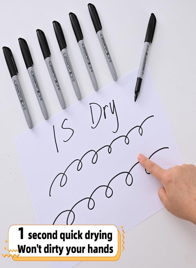 Affisure Permanent markers, 40 packs permanent markers bulk, quick drying in one second, smooth, not easy to erase, durable, can be marked on glass, tiles and cloth, office supplies,Gray shell - Image 4