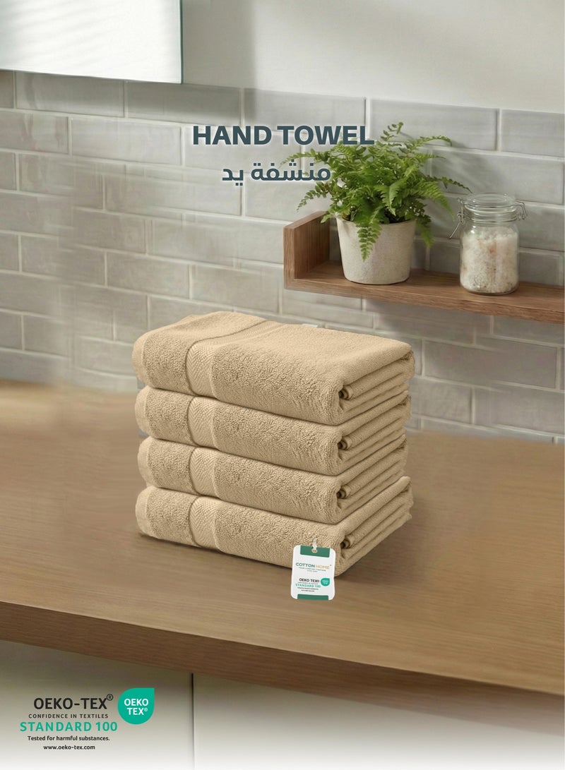 Cotton home منشفة قطنية منزلية فاخرة 40x70 سم مجموعة 4 قطع منشفة يد 600 جرام لكل متر مربع سريعة الجفاف عالية الامتصاص سميكة لمنشفة الحمام ناعمة للحمام والسبا خفيفة الوزن، سريعة الجفاف ومتينة - Image 1