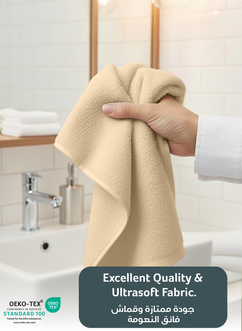 Cotton home منشفة قطنية منزلية فاخرة 40x70 سم مجموعة 4 قطع منشفة يد 600 جرام لكل متر مربع سريعة الجفاف عالية الامتصاص سميكة لمنشفة الحمام ناعمة للحمام والسبا خفيفة الوزن، سريعة الجفاف ومتينة - Image 3
