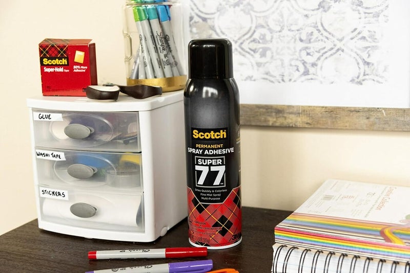 Scotch  Multi-Purpose Spray Adhesive 13.57 Oz (385Gr) Transparent Color Multipurpose Adhesive Spray Bonds To Fabric, Cardboard, Plastic, Metal, Wood And More Glue Super Glue 1 Bottle/Pack - Image 2