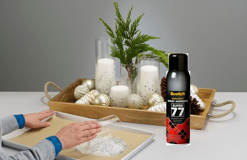 Scotch  Multi-Purpose Spray Adhesive 13.57 Oz (385Gr) Transparent Color Multipurpose Adhesive Spray Bonds To Fabric, Cardboard, Plastic, Metal, Wood And More Glue Super Glue 1 Bottle/Pack - Image 3