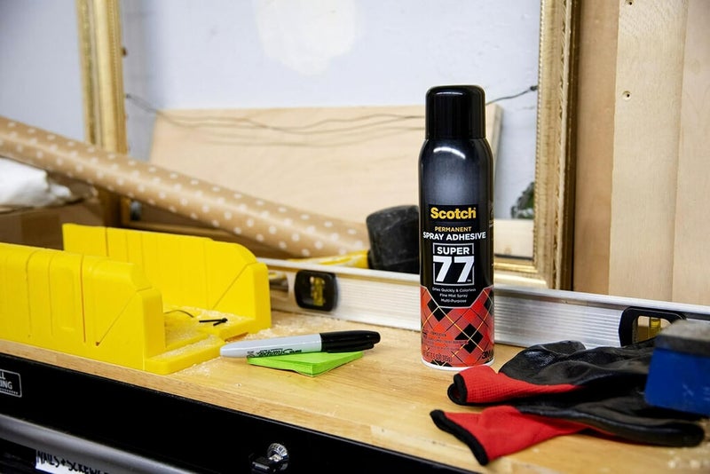 Scotch  Multi-Purpose Spray Adhesive 13.57 Oz (385Gr) Transparent Color Multipurpose Adhesive Spray Bonds To Fabric, Cardboard, Plastic, Metal, Wood And More Glue Super Glue 1 Bottle/Pack - Image 4