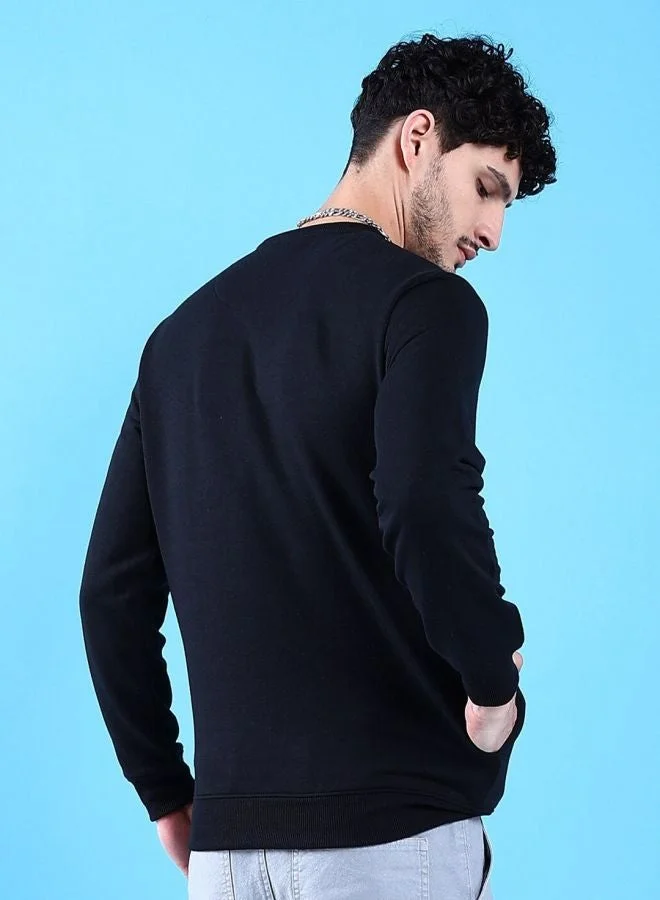 The Indian Garage Co  The Indian Garage Co Men Regular Fit Solid Crew Neck Full Sleeves Sweatshirt  | Best Price UAE