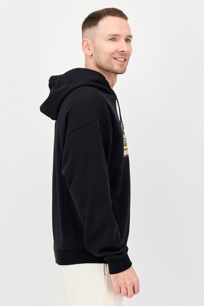 Reebok هودي رياضي للرجال بأكمام طويلة مناسب للخارج، أسود - Image 4
