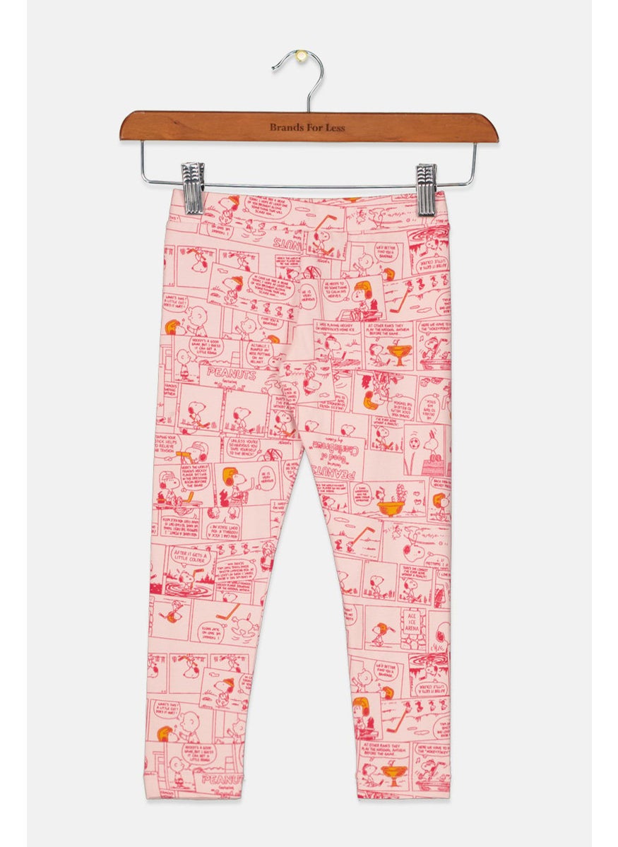 PUMA Kids Girl Allover Print Pull On Leggings, Pink  - Image 1