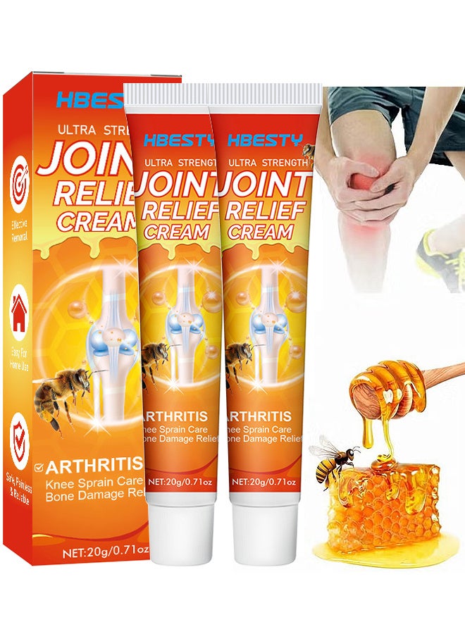 HBESTY Joint Relief Cream, Bee Venom Cream, 2 PCS, Joint Soothing Gel Cream, New Zealand Bee Venom Gel, Relief Gel For Neck, Waist, Back Hand, Feet And Leg (20g*2) - Image 1