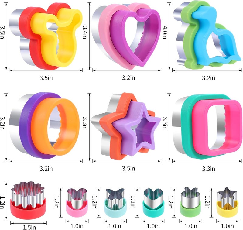 Jaystate 12 Pcs Sandwich Cutter and Sealer Set, Bread Decruster Pancake Maker DIY Cookie Cutters Vegetable Cutter Shapes for Kids, Ideal for School Lunch Boxes and Bento Boxes Boys Girls - Image 5