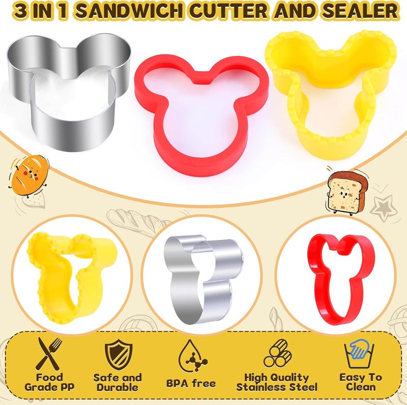 Jaystate 12 Pcs Sandwich Cutter and Sealer Set, Bread Decruster Pancake Maker DIY Cookie Cutters Vegetable Cutter Shapes for Kids, Ideal for School Lunch Boxes and Bento Boxes Boys Girls - Image 4
