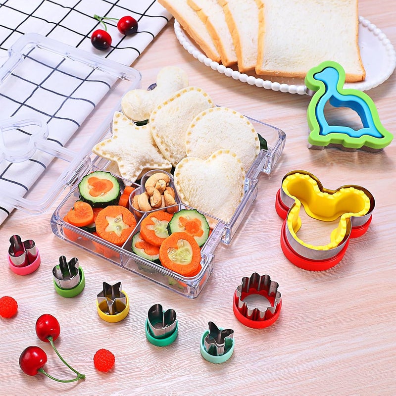 Jaystate 12 Pcs Sandwich Cutter and Sealer Set, Bread Decruster Pancake Maker DIY Cookie Cutters Vegetable Cutter Shapes for Kids, Ideal for School Lunch Boxes and Bento Boxes Boys Girls - Image 3