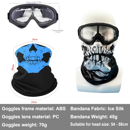 LJDJ Motorcycle Goggles,4 Pack Dirt Bike ATV Motocross Riding Offroad Protective with 4 Pack Neck Breathable Bandana Mask (Light Pink+Rose Pink) - Image 2