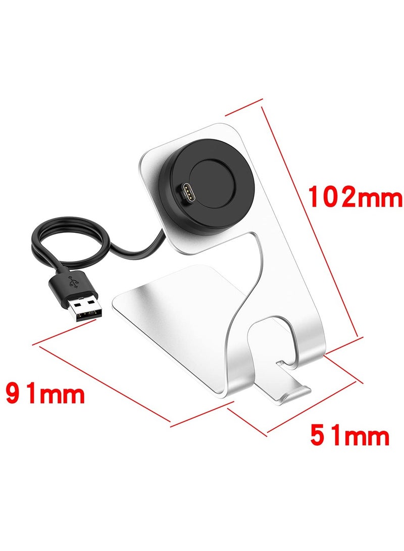 KASTWAVE Charger Stand Dock Compatible with for Garmin Fenix 5 5S 5X Plus 6 6S 6X Pro 7 7S 7X, for Forerunner 45 45S 245 Music, for Vivoactive 3 4 4S, for Approach S40 S60 S12, for Venu Sq 2 2S Plus (Silver) - Image 4