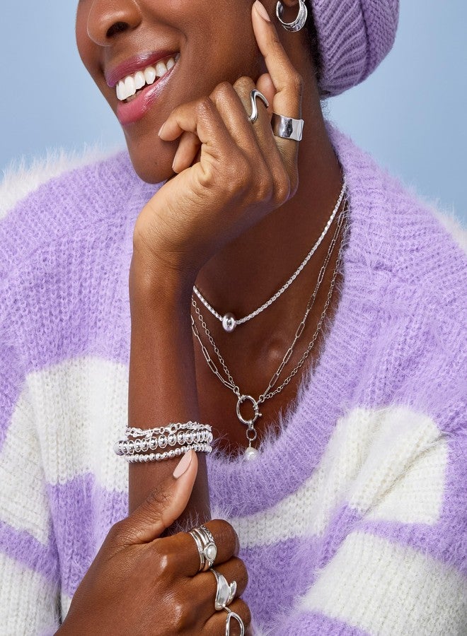 Silpada 'Beaded Features' Bracelet in Sterling Silver, 7.5" (4mm) - Image 5