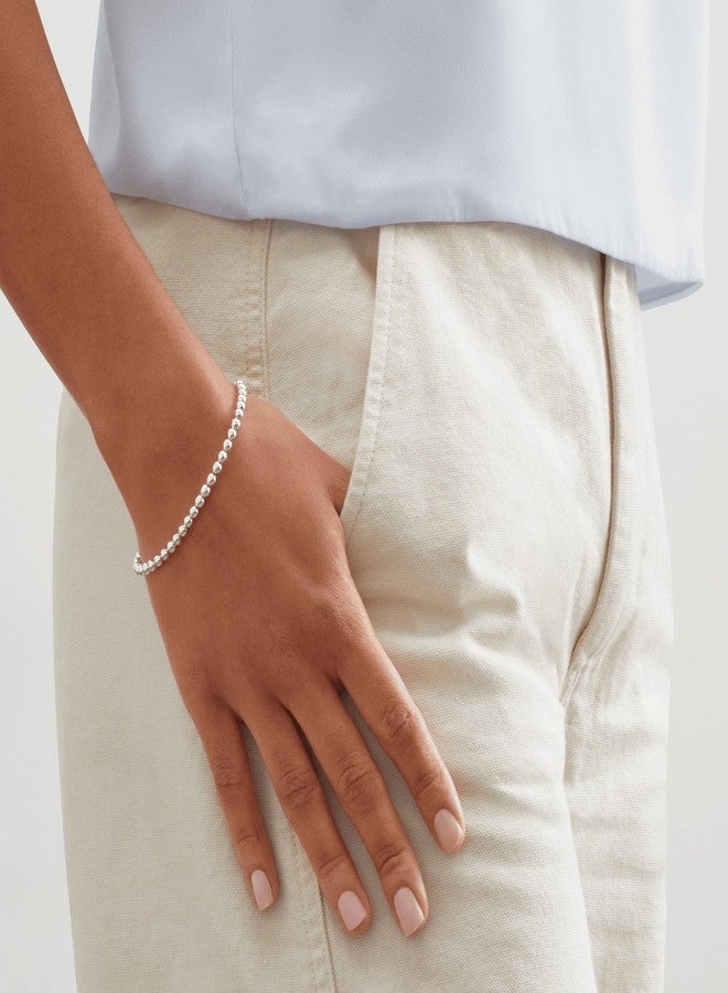 Silpada 'Beaded Features' Bracelet in Sterling Silver, 7.5" (4mm) - Image 3