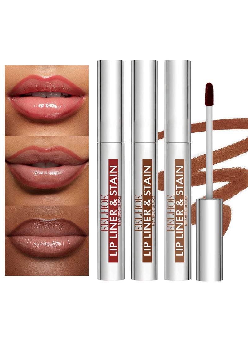 YIBABY - 3 PCS Peel Off Lip Liner Stain Peel Off Lip Liner Tattoo Long Lasting Matte Lip Stain Peel Off Infused with Hyaluronic Acid  Vitamin E Lip Makeup Gift for Women - Image 1