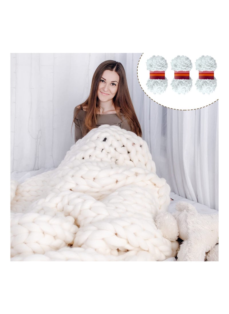 SYOSI - 5 Rolls Loop Yarn, White Puffy Yarn Chunky Finger Loop Yarn Craft Finger Knitting Loop Yarn Soft Finger Loops Yarn Chunky Baby Blanket Loop Yarn for DIY Hand Woven Knitting Crafts Supplies - Image 1