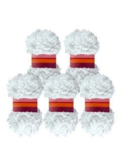 5 Rolls Loop Yarn, White Puffy Yarn Chunky Finger Loop Yarn Craft Finger Knitting Loop Yarn Soft Finger Loops Yarn Chunky Baby Blanket Loop Yarn for DIY Hand Woven Knitting Crafts Supplies