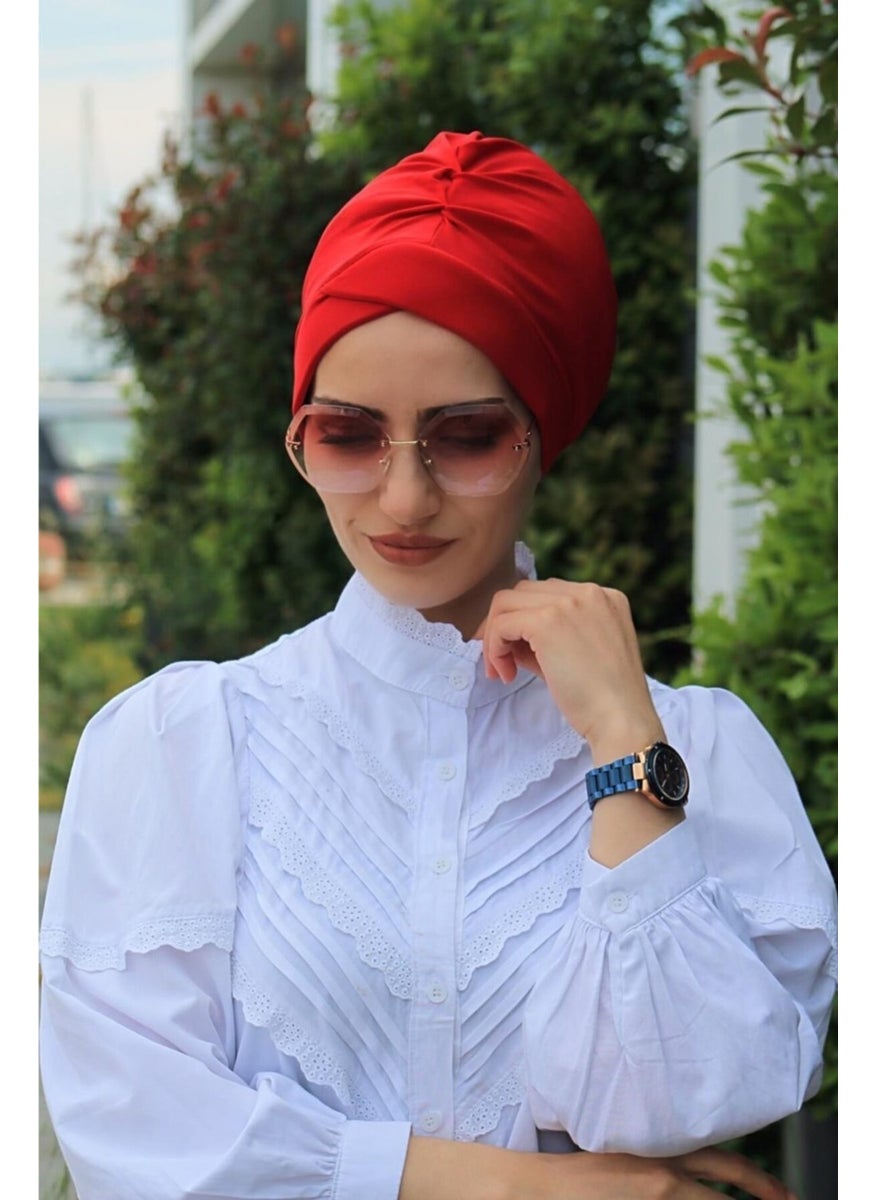 Belifanti Collection Cross Bonnet Red 
