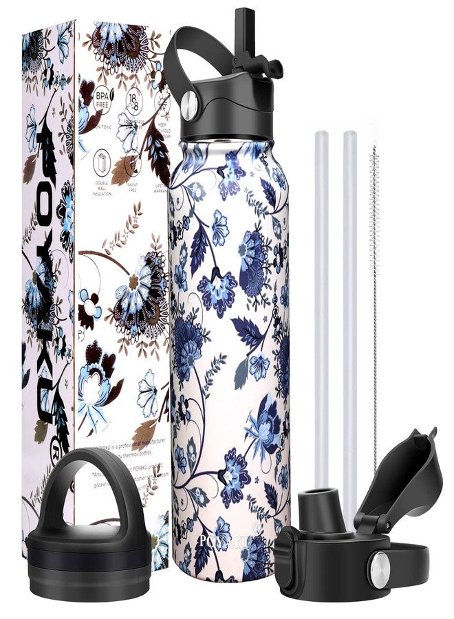 POYAKU 40oz Insulated Stainless Steel Thermos Vacuum Flask Water Bottle with Straw & Spout Lid, Double Wall Sweat-proof BPA Free to Keep Beverages Cold For 24Hrs or Hot For 12Hrs - Image 1