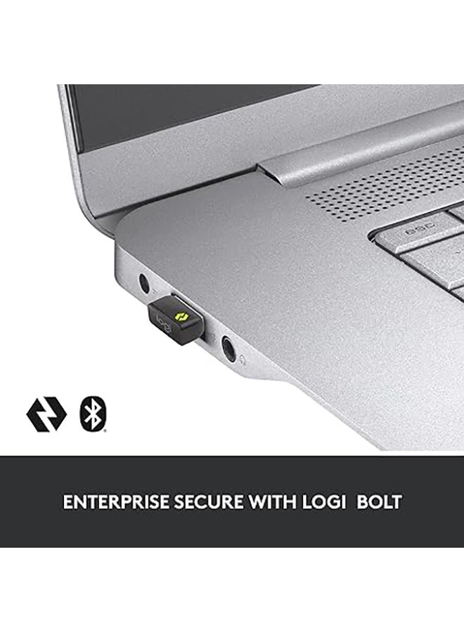 لوجيتيك ماوس MX Master 3S للأعمال، ماوس لاسلكي بنقرات هادئة، 8K DPI، مستقبل USB آمن من لوجي بولت، بلوتوث، شحن USB-C، تمرير مغناطيسي، ويندوز/ماك/كروم/لينكس - رمادي - Image 2