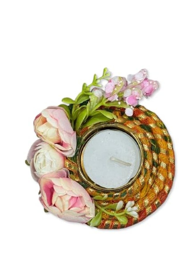 viRi Creations and Event Fancy Rose Designed Diya |Handcraft Diya with Unique Floral Design |Authentic Indian Design | Door Decoration |Festive Celebration | Diwali| 3 inches - Image 4
