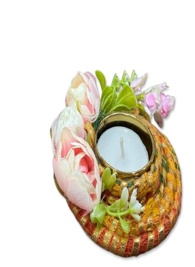 viRi Creations and Event Fancy Rose Designed Diya |Handcraft Diya with Unique Floral Design |Authentic Indian Design | Door Decoration |Festive Celebration | Diwali| 3 inches - Image 1