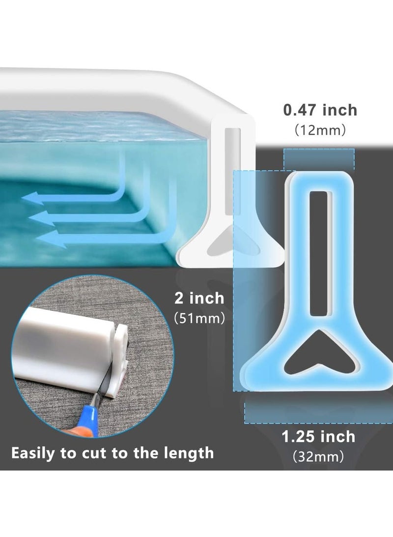 39 Inch Shower Threshold Water Dam Collapsible Bath Shower Barrier Water Stopper Retention System Dry and Wet Separation for Bathroom Kitchen and More (3.3ft) - Image 3