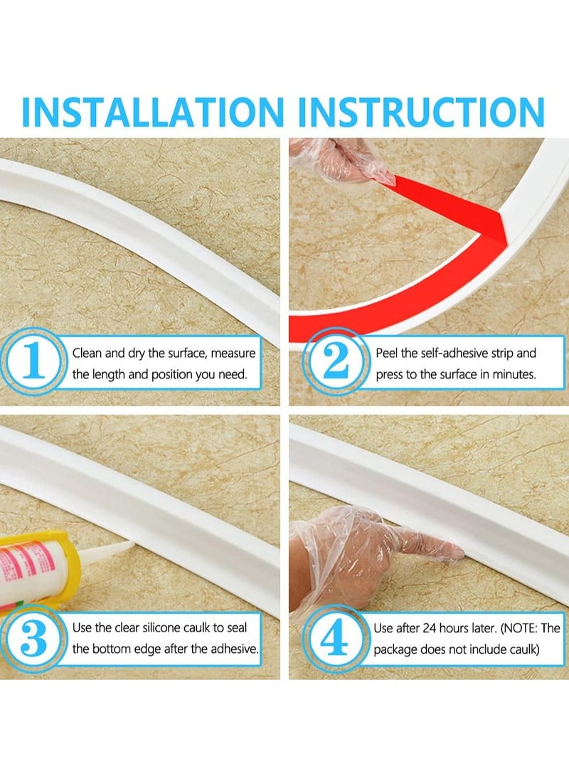 39 Inch Shower Threshold Water Dam Collapsible Bath Shower Barrier Water Stopper Retention System Dry and Wet Separation for Bathroom Kitchen and More (3.3ft) - Image 4