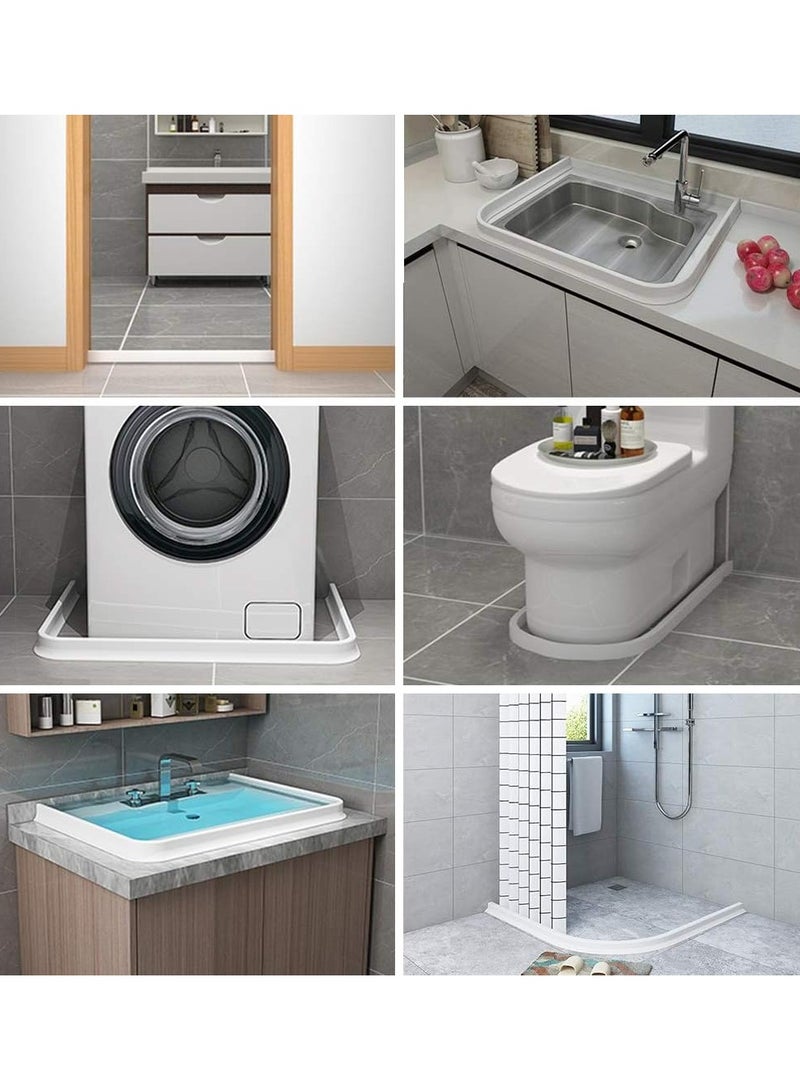 39 Inch Shower Threshold Water Dam Collapsible Bath Shower Barrier Water Stopper Retention System Dry and Wet Separation for Bathroom Kitchen and More (3.3ft) - Image 5
