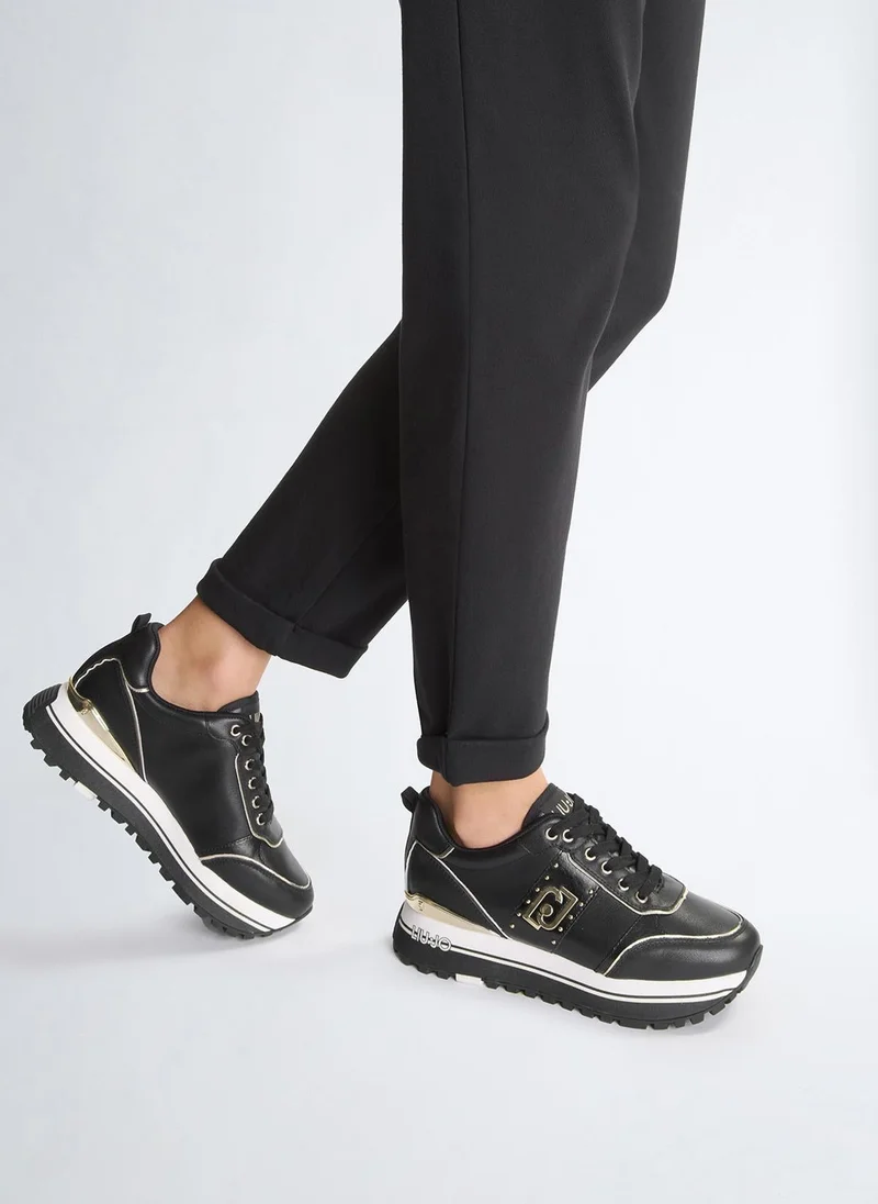 Liu Jo Black leather platform sneakers