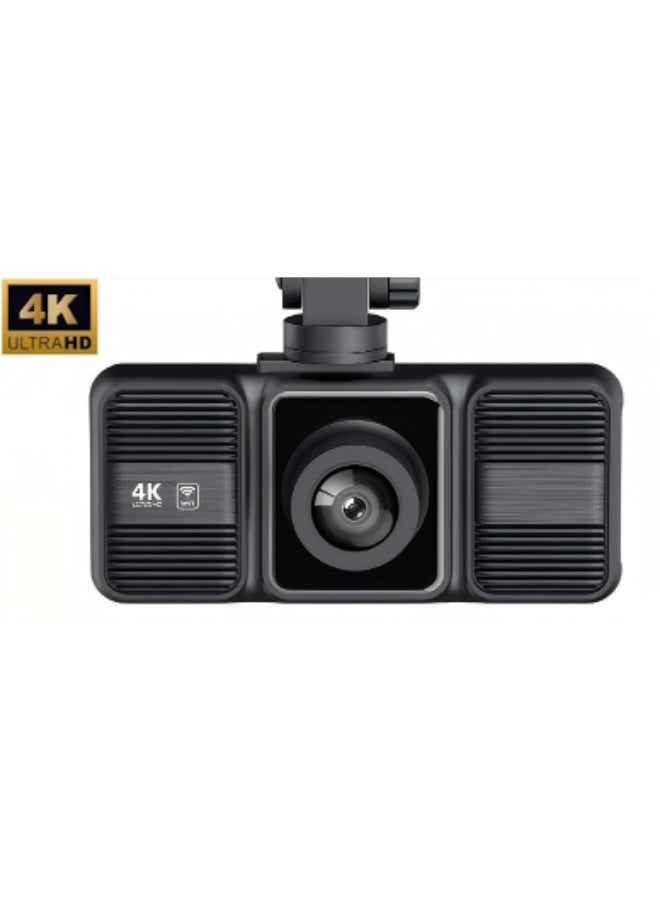Dash Cam  4K Front + 1K Rear & Interior, WiFi Car DVR, Night Vision, 24H Parking Monitor