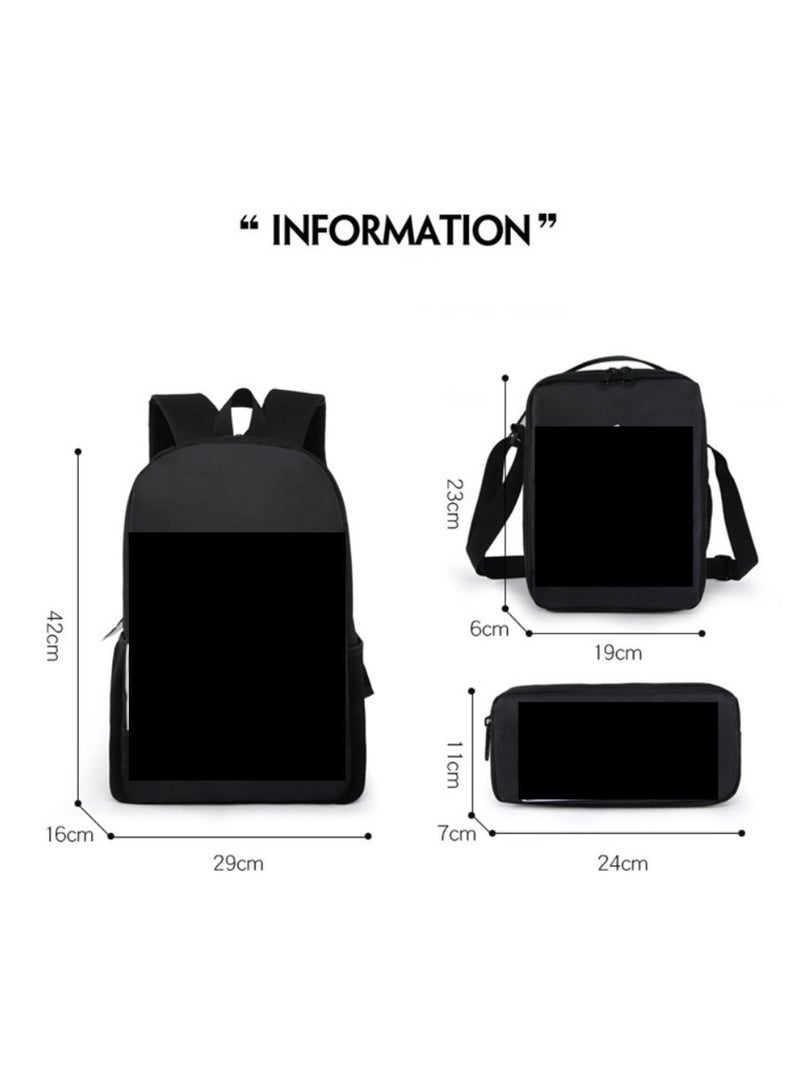 JURASSIC WORLD New Jurassic Park Dinosaur Three piece Set with Large Capacity Backpack, Student School Bag, Lunch Bag, Pen Bag - Image 2