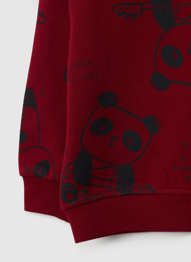 او في اس REGULAR FIT PURE COTTON RED CHILDREN'S SWEATSHIRT
